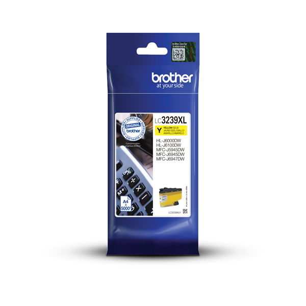 BROTHER Tintapatron LC3239XLY, Szuper nagy töltetű - 5000 oldal, Yellow (LC3239XLY)