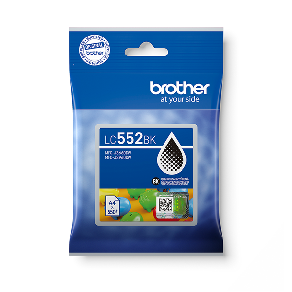 BROTHER Tintapatron LC552BK - 550 oldal, Fekete (LC552BK)
