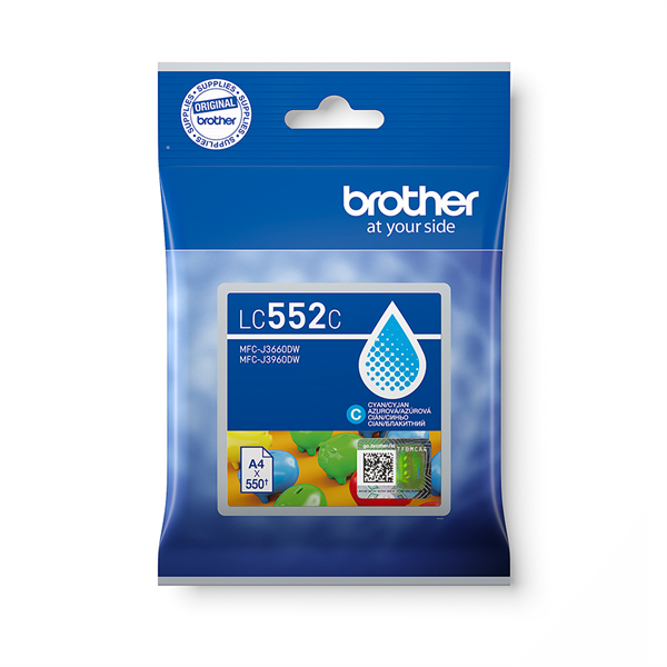 BROTHER Tintapatron LC552C - 550 oldal, Cyan (LC552C)