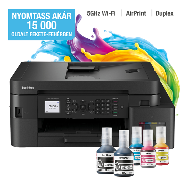 BROTHER Tintasugaras MFP NY/M/S/F, MFC-T930W, A4, színes, 13 lap/perc, WiFi/USB/LAN, 6000x1200dpi, ADF, duplex, 128MB (MFCT930DWYJ1)