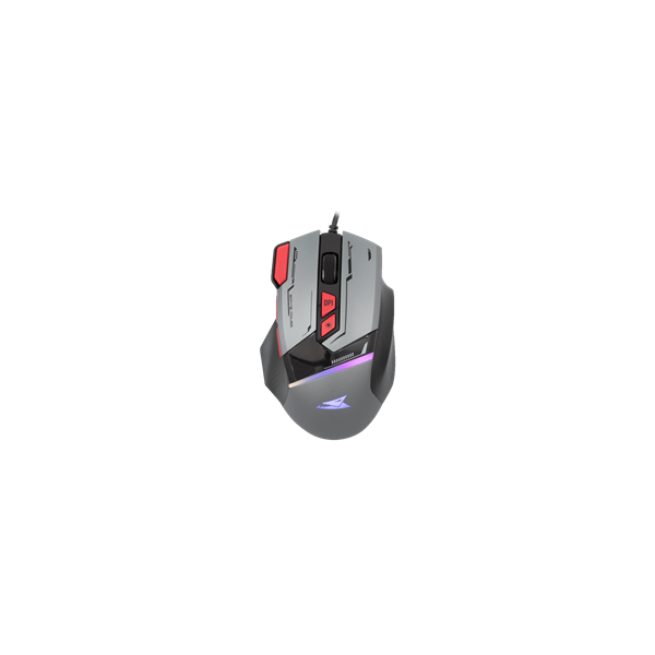 BARACUDA W029908 MANTA-G, BGM-047G gamer egér,8D, szürke, 12800 dpi (BGM-047G)