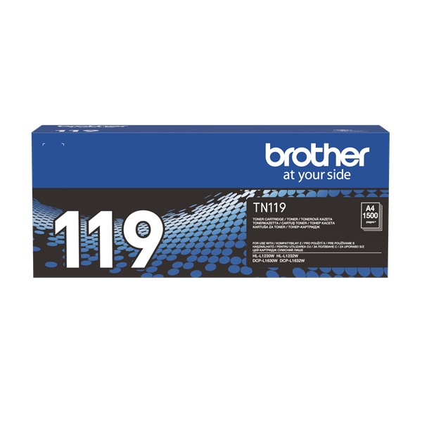 Brother TN-119 1500 oldal kapacitás fekete Toner DCP-L1630W, HL-L1230W nyomtatókhoz