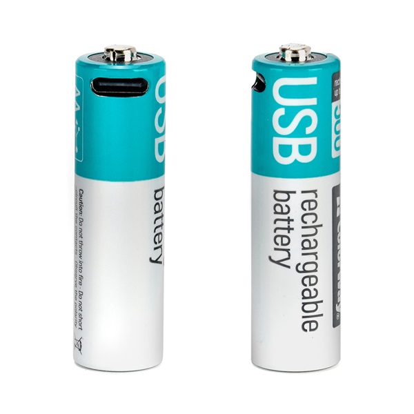 COLORWAY AA újratölhető elem, USB-C 2200 mAh 1.5B (Li-Polymer) (2pc.) (CW-UBAA-10) (CW-UBAA-10)