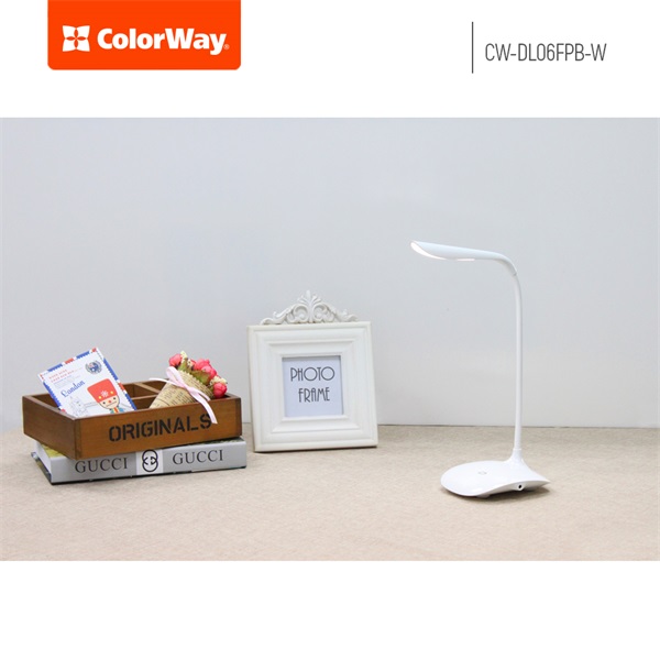 COLORWAY Asztali LED lámpa beépített akkumulátor, flexibilis, 5500-6000k, 115 lm, fehér (CW-DL06FPB-W) (CW-DL06FPB-W)