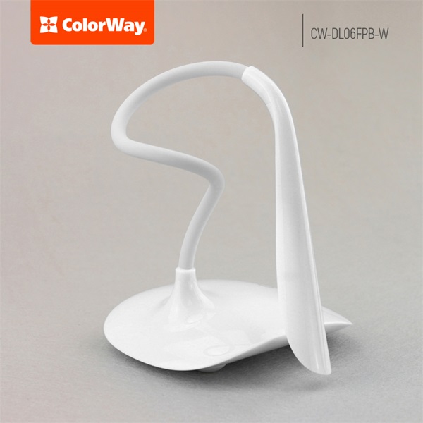 COLORWAY Asztali LED lámpa beépített akkumulátor, flexibilis, 5500-6000k, 115 lm, fehér (CW-DL06FPB-W) (CW-DL06FPB-W)