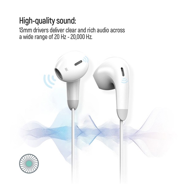 COLORWAY Fejhallgató CW-WD04WT, 3,5 mm-es vezetékes fülhallgató hanghullám fehér (CW-WD04WT)