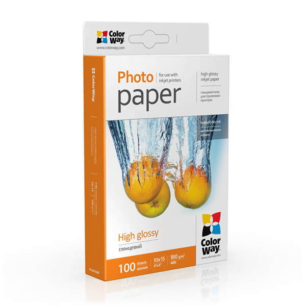 COLORWAY Fotópapír, magasfényű (high glossy), 180 g/m2, 10x15, 100 lap (PG1801004R)