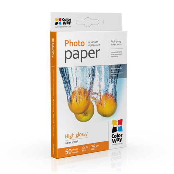 COLORWAY Fotópapír, magasfényű (high glossy), 180 g/m2, 10x15, 50 lap (PG1800504R)