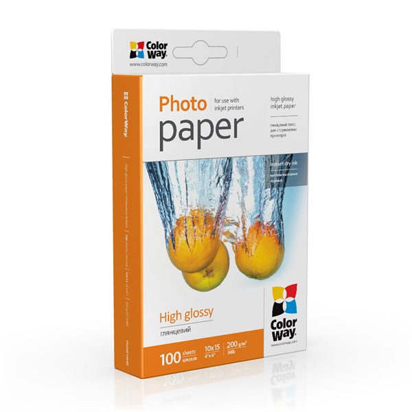 COLORWAY Fotópapír, magasfényű (high glossy), 200 g/m2, 10x15, 100 lap (PG2001004R)