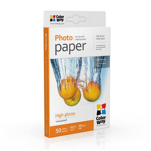 COLORWAY Fotópapír, magasfényű (high glossy), 200 g/m2, 10x15, 50 lap (PG2000504R)