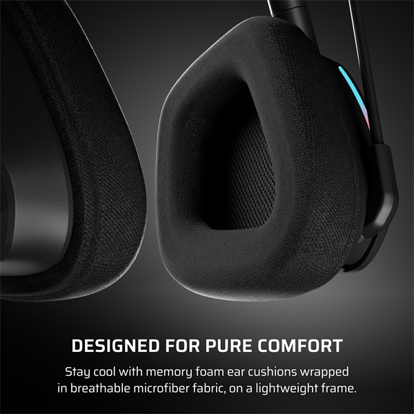 CORSAIR Vezeték Nélküli Headset, VOID v2 Wireless Gaming Headset, Dolby Atmos, carbon (CA-9011379-WW)
