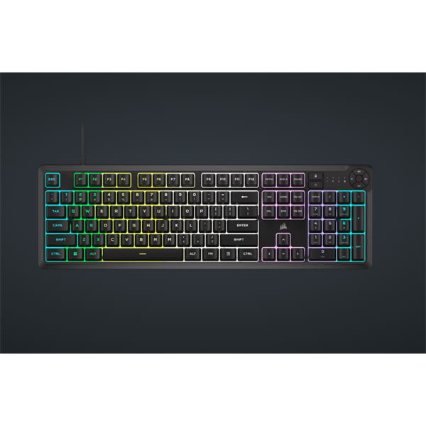 CORSAIR Vezetékes Billentyűzet Gaming, K55 CORE RGB, Médiavezérlő gombok, Cseppálló, US, fekete (CH-9226C65-NA)