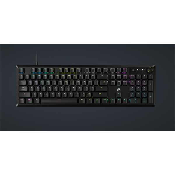CORSAIR Vezetékes Billentyűzet Gaming, K70 CORE RGB, Mechanikus, MLX Red switch, 104 gombos, US, fekete (CH-910971E-NA)
