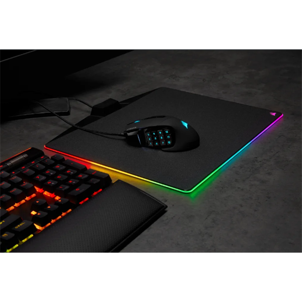 CORSAIR Vezetékes Egér Gaming, SCIMITAR RGB ELITE, 17 programozható gomb, RGB Világítás, 18000dpi, fekete (CH-9304211-EU)