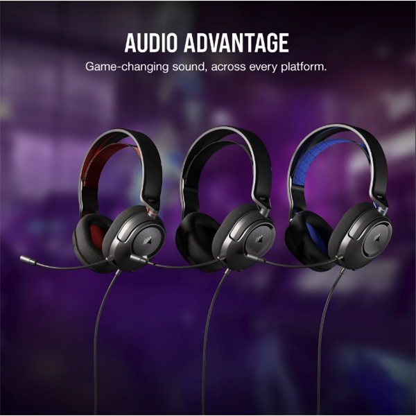 CORSAIR Vezetékes Headset, HS35 v2 Gaming, Multiplatform, carbon (CA-9011377-EU)