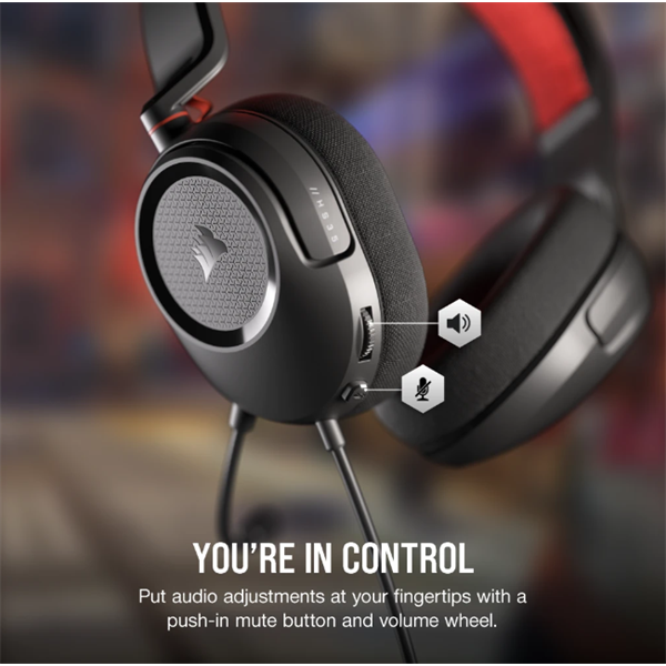CORSAIR Vezetékes Headset, HS35 v2 Gaming, Multiplatform, carbon (CA-9011377-EU)