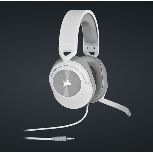 CORSAIR Vezetékes Headset, HS55 Gaming, Ultrakönnyű, Jack dugós, fehér (CA-9011261-EU)