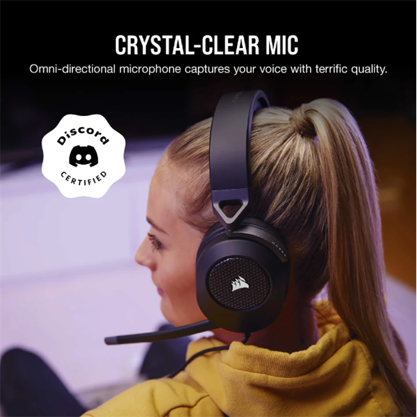 CORSAIR Vezetékes Headset, HS65 SURROUND Gaming, Dolby audio, carbon (CA-9011270-EU)