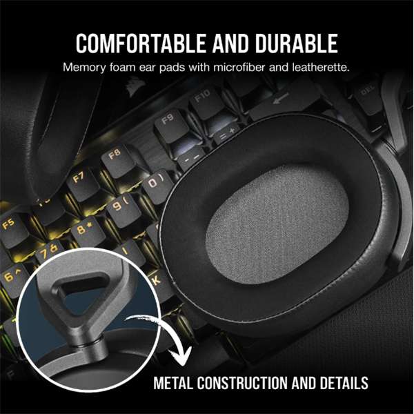 CORSAIR Vezetékes Headset, HS65 SURROUND Gaming, Dolby audio, carbon (CA-9011270-EU)
