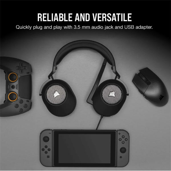CORSAIR Vezetékes Headset, HS65 SURROUND Gaming, Dolby audio, carbon (CA-9011270-EU)