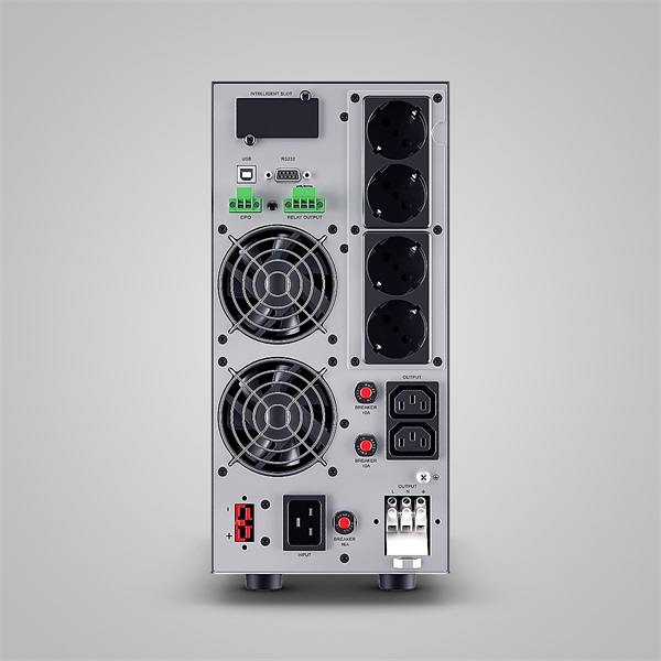 CYBERPOWER Online S ECO ups, 3000VA 2700W, 4xSCHUKO 2xIEC C13, online, tiszta szinuszos, aktív PFC, torony (OLS3KECR)