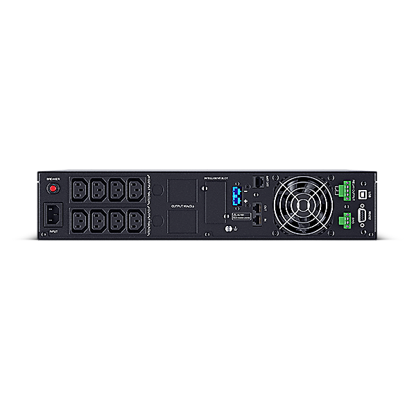 CYBERPOWER UPS, 1000VA/900W, 8xC13, színes LCD, szünetmentes, tiszta színuszos, online kettős konverzió, rack/tower (OLS1000ERT2UA)
