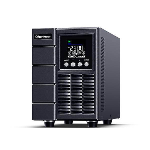 CYBERPOWER UPS, 2000VA/1800W, 2xC13 2xSCHU, színes LCD kijelző, OnLine szünetmentes, kettős konverziós,tisztán színuszos (OLS2000EA-DE)