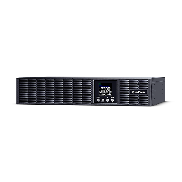 CYBERPOWER UPS, 2000VA/1800W, 8xC13, színes LCD, szünetmentes, tiszta színuszos, online kettős konverzió, rack/tower (OLS2000ERT2UA)