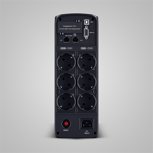 CYBERPOWER UPS gaming, 6xSCHU,2xUSB 1350VA 810W, 230V, színuszus szünetmentes tápegység,LINE-INTERAKTÍV, AVR, színes LCD (CP1350EPFCLCD)
