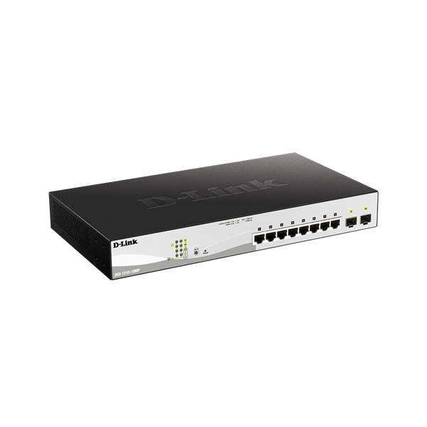 D-LINK Switch 8x1000Mbps (8xPOE) + 2xGigabit SFP Menedzselhető Rackes, DGS-1210-10MP/E (DGS-1210-10MP/E)