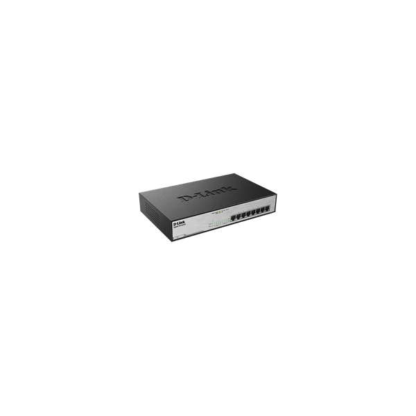 D-LINK Switch 8x1000Mbps (8xPOE) Fémházas Asztali Rackes, DGS-1008MP (DGS-1008MP)