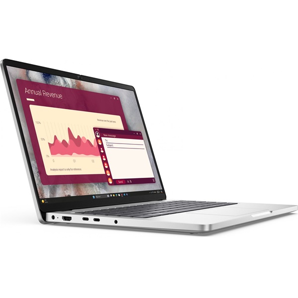 DELL Pro 14 (PC14250) 14.0" FHD+, Intel Core Ultra 7 265U (5.3GHz), 16GB, 512GB SSD, Linux, Ezüst (BTO109_PC14250_EMEA_UBU)