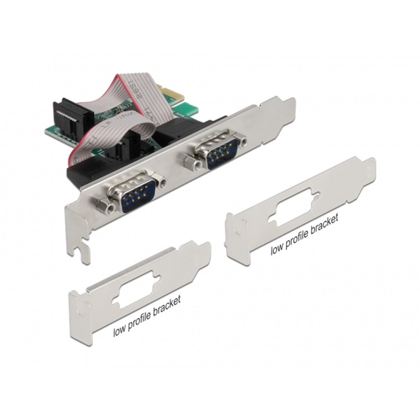 DELOCK PCI-E Bővítőkártya 2x Soros RS-232 port (90046)