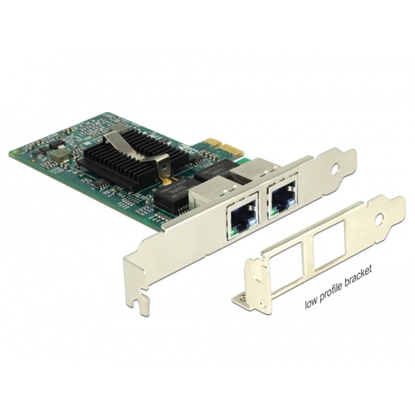 DELOCK PCI-E x1 Bővítőkártya > 2x RJ45 Gigabit LAN i82576 (89944)