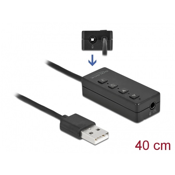 DELOCK USB headset és mikrofon adapter 2x 3.5mm Stereo Jack Windows/Mac OS (66731)