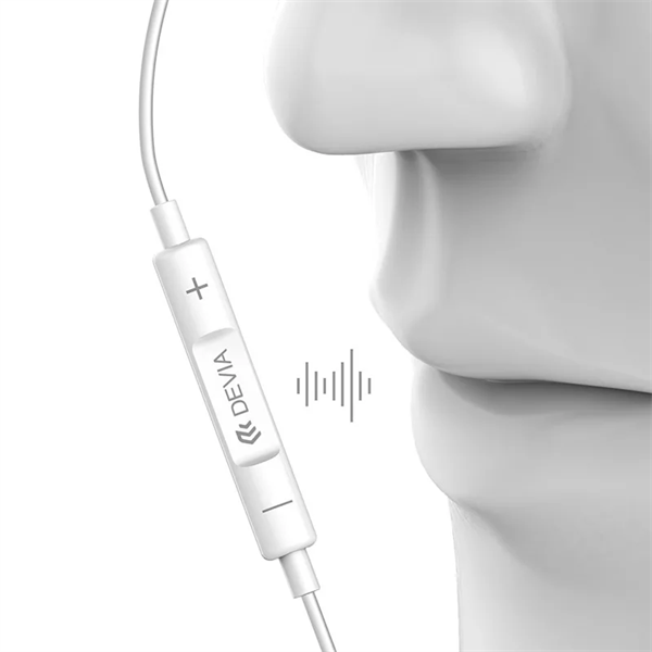 DEVIA UNIVERZÁLIS SZTEREÓ FELVEVŐS FÜLHALLGATÓ - LIGHTNING - STAR SERIES EARBUDS LIGHTNING EARPHONE - FEHÉR (ST366864)