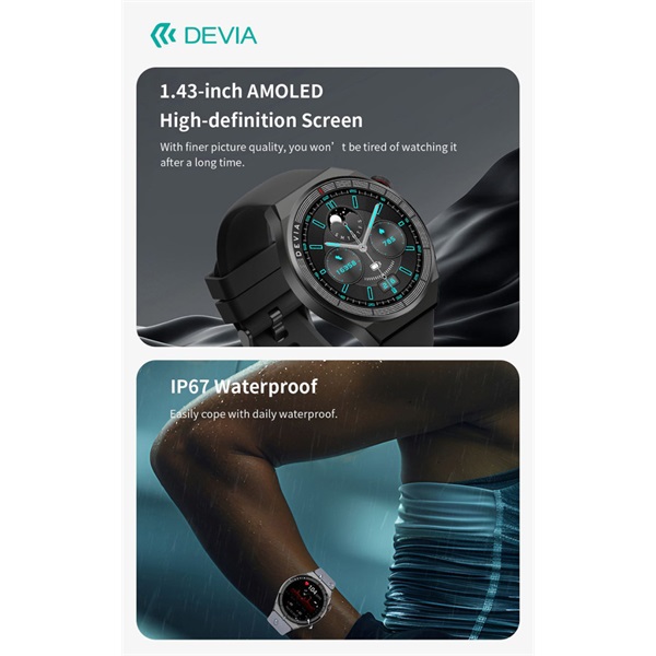Devia Pro1 (V2) okosóra AMOLED kijelzővel - ezüst (ST111455)