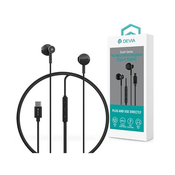 Devia Smart Series M2 Metal In-Ear sztereó fülhallgató - Type-C - fekete (ST108790)