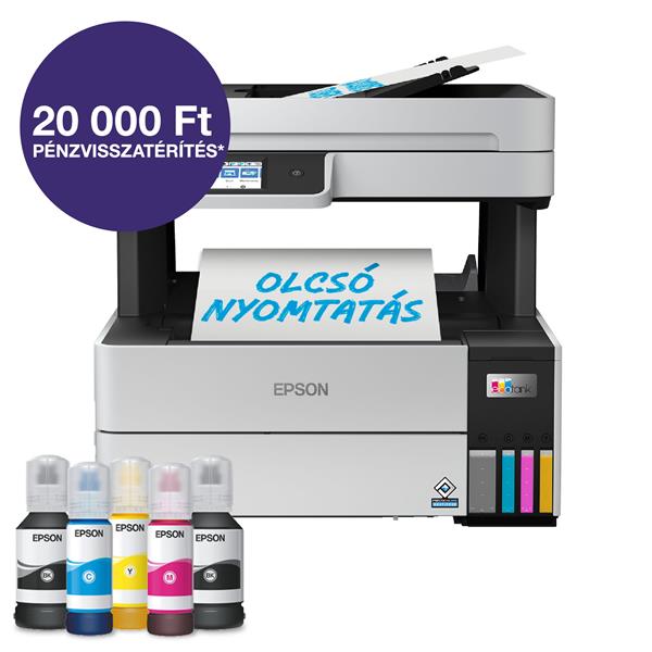 EPSON EcoTank L6460 A4, színes multifunkciós nyomtató DUPLEX WiFi/LAN 13 000/5200 oldal tintával
