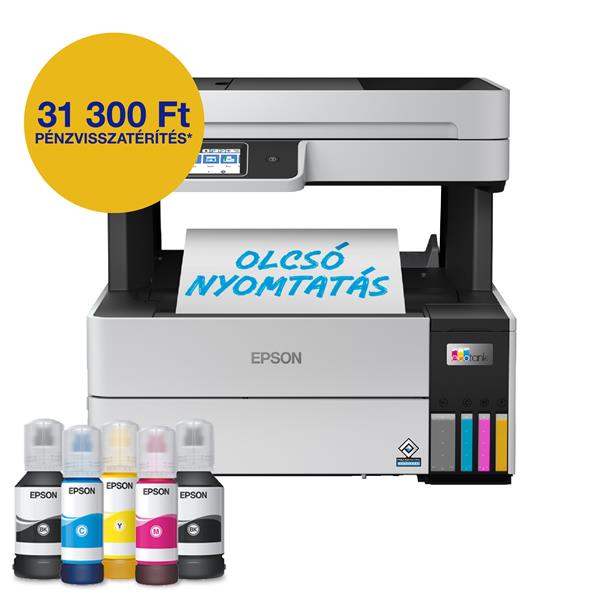 EPSON EcoTank L6490 A4, színes multifunkciós nyomtató DUPLEX WiFi/LAN 13 000/5200 oldal tintával