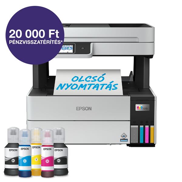 EPSON EcoTank L6490 A4, színes multifunkciós nyomtató DUPLEX WiFi/LAN 13 000/5200 oldal tintával