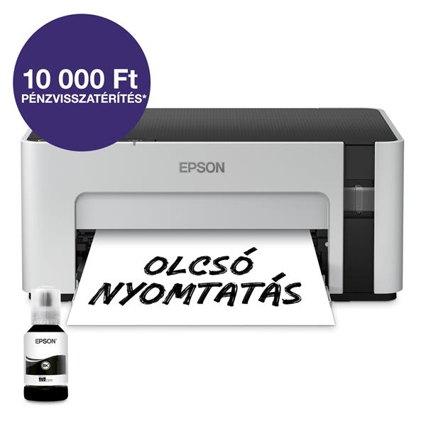 EPSON EcoTank M1120 A4, mono egyfunkciós nyomtató WiFi/USB 6000 oldal tintával