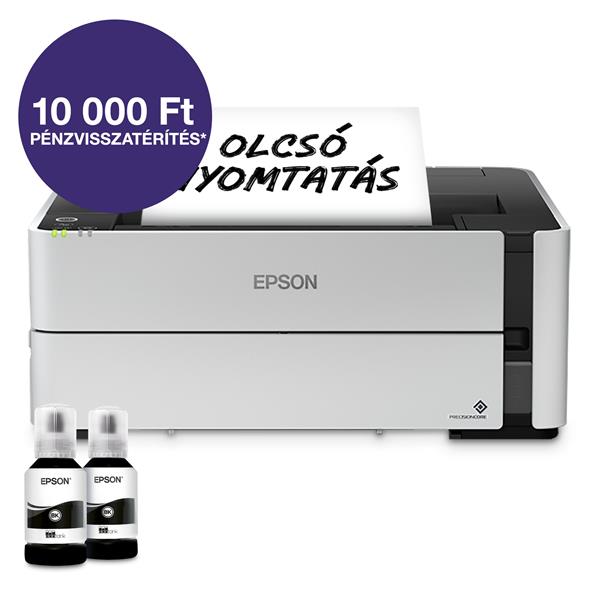 EPSON EcoTank M1170 A4, mono egyfunkciós nyomtató USB/LAN/WIFI 5000 oldal tintával