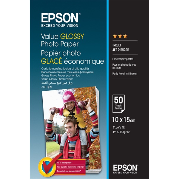 EPSON 10X15 C13S400039 GAZDASÁGOS FÉNYES PAPÍR 100LAPOS 183G