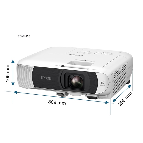 EPSON Projektor - EB-FH18 (3LCD, 1920x1080 (Full HD), 16:9,  4100 AL, 16 000:1, 2xHDMI/USB/WiFi/Apple AirPlay 2) (V11HB59240)