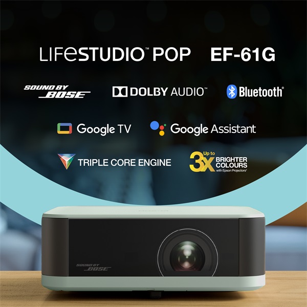 EPSON Projektor - Lifestudio Pop – EF-61G Jégzöld (3LCD, 1920x1080, 16:9, 700 AL, 5 000 000:1, HDMI/USB/WiFi) (V11HB72340)
