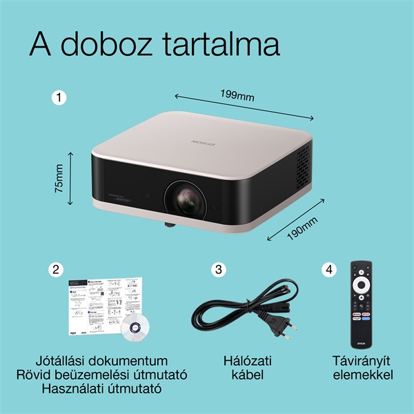 EPSON Projektor - Lifestudio Pop – EF-61R Rózsakvarc (3LCD, 1920x1080, 16:9, 700 AL, 5 000 000:1, HDMI/USB/WiFi) (V11HB72240)