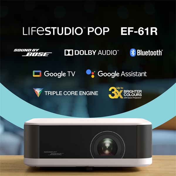 EPSON Projektor - Lifestudio Pop – EF-61R Rózsakvarc (3LCD, 1920x1080, 16:9, 700 AL, 5 000 000:1, HDMI/USB/WiFi) (V11HB72240)