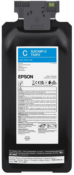 EPSON SJIC48P-C Cyan patron 480 ml (eredeti) C13T55P240 C8000E címkenyomtatóhoz