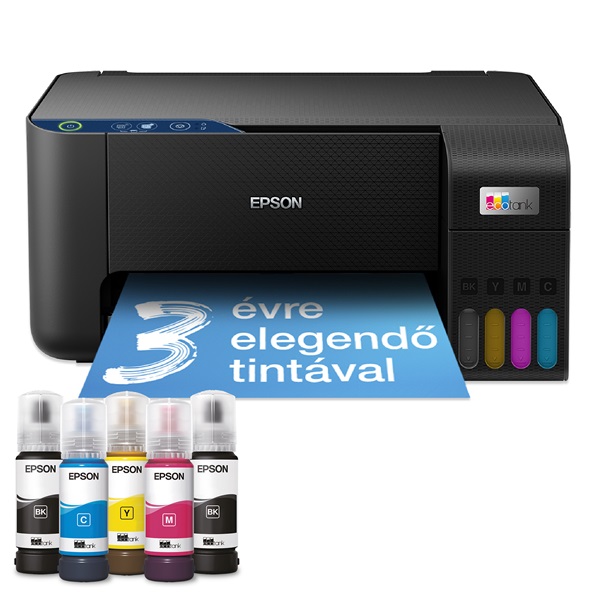 EPSON Tintasugaras nyomtató - EcoTank L3231 (A4, MFP, színes, 5760x1440 DPI, 33 lap/perc, USB) (C11CJ68408)